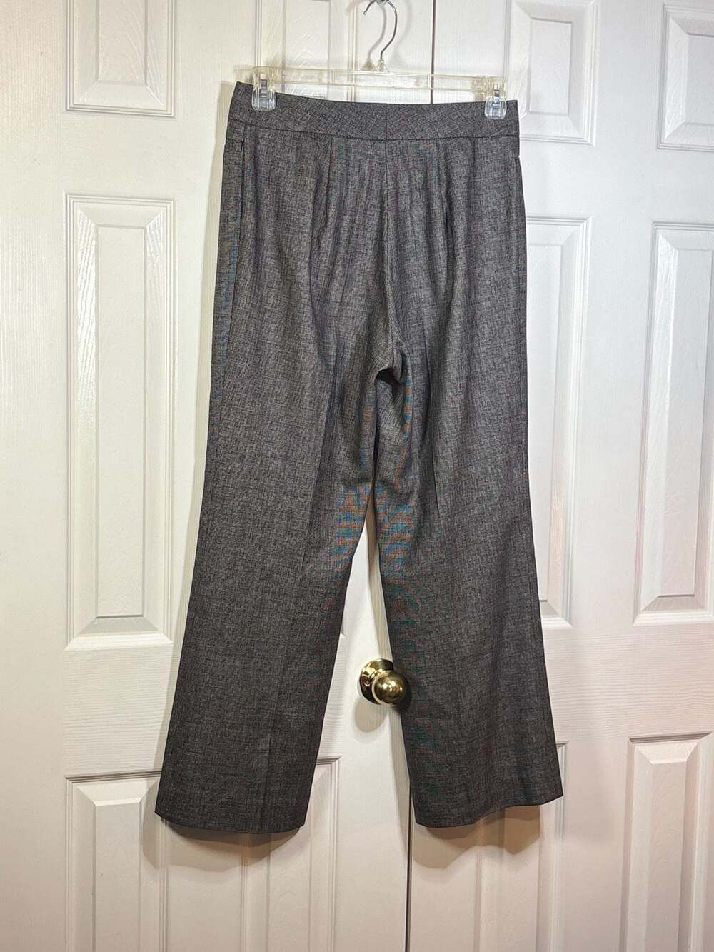 Lafayette 148 New York Women's Gray Herringbone Wide-Leg Trousers #1386 - Picture 11 of 11